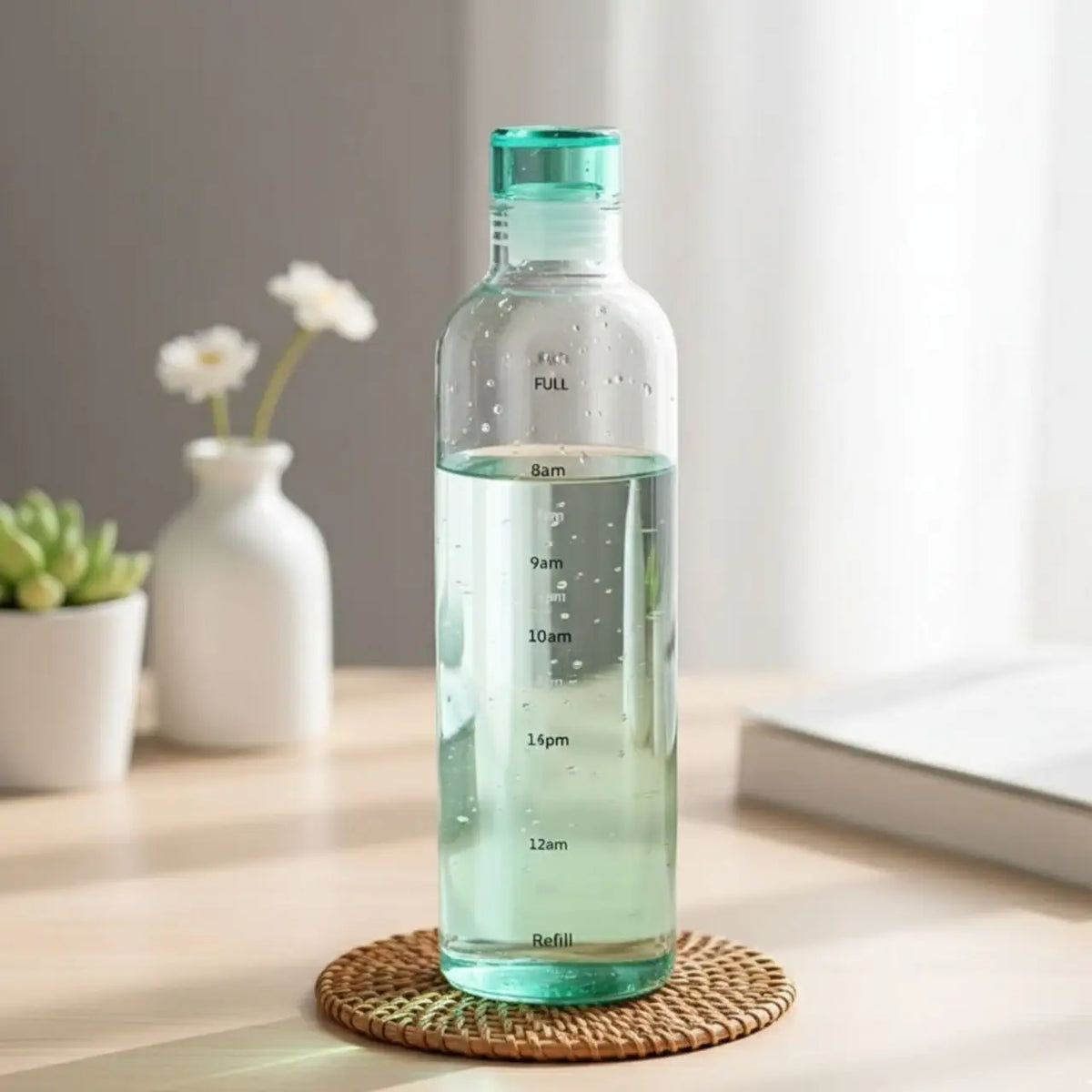 Transparent Color Bottle with Time Scale Green