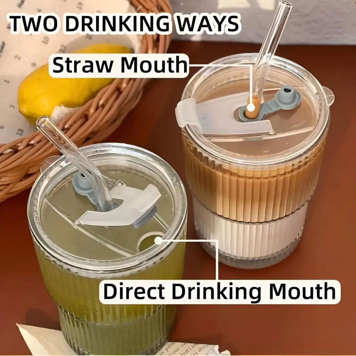 Sipper Glass Mug 400ml Tumbler
