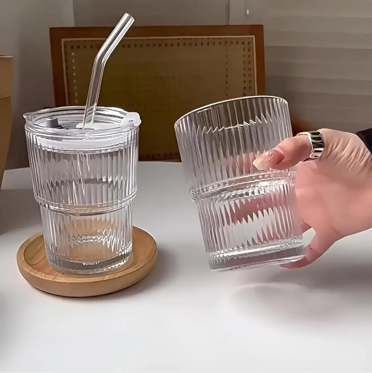 Sipper Glass Mug 400ml Tumbler