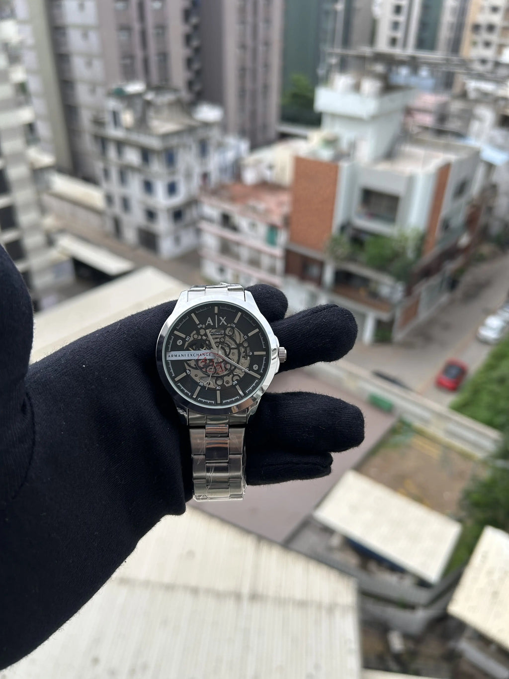 ARMANI EXCHANGE AX2418 AUTOMATIC SILVER  BLACK