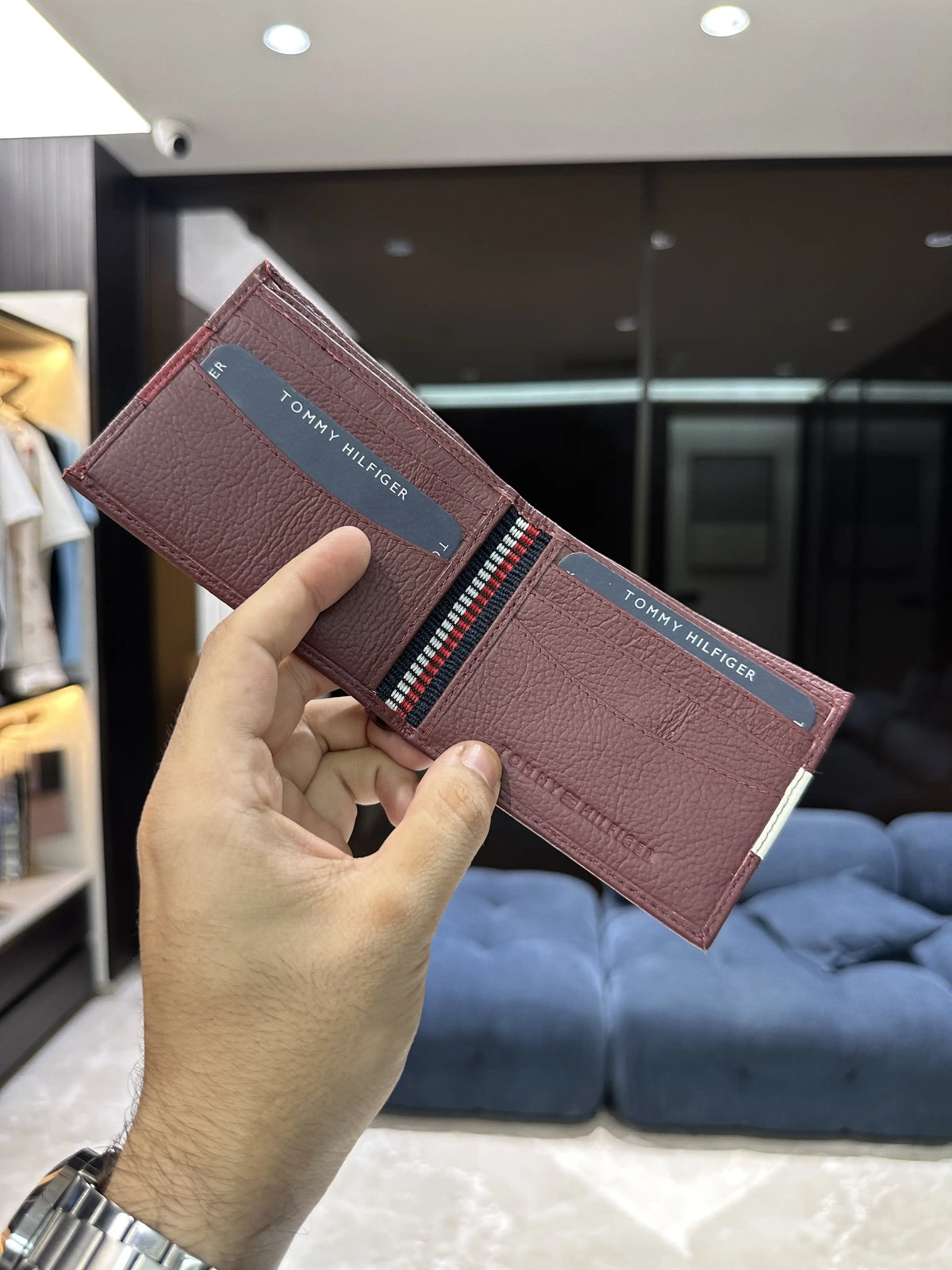 Tommy Hilfige r Premium Wallet Wine With Box t205