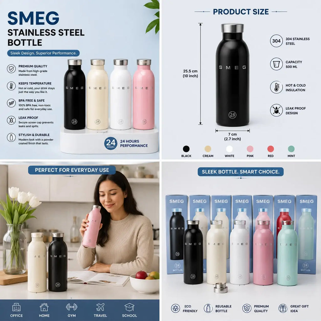 SMEG Clima Bottle Pink 500ml Tumbler