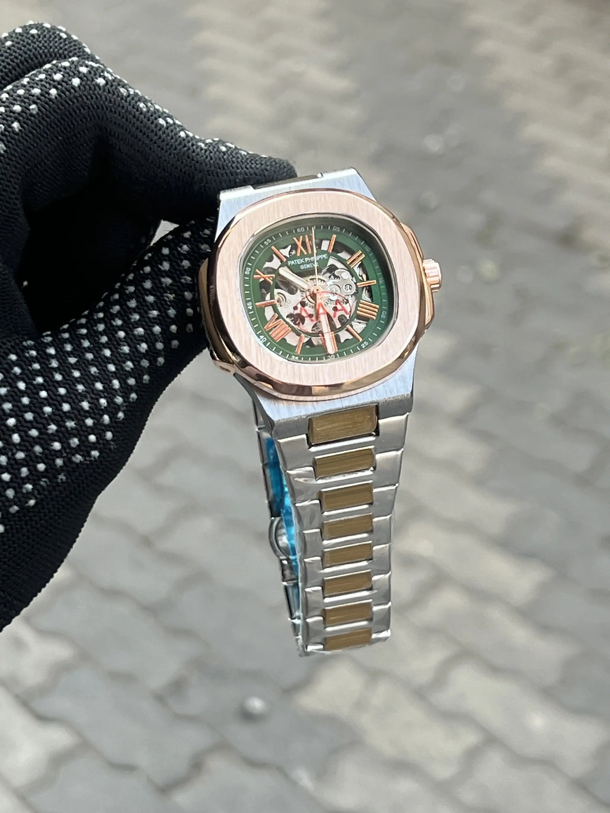 Patek Phillippe Automatic Skeleton Two Tone Rose Gold