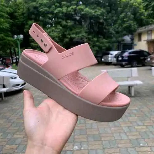 CROCS Brooklyn Womens Wedge Sandals PINK (FIX)