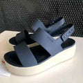 CROCS Brooklyn Slingback Low Wedge Sandals NAVY