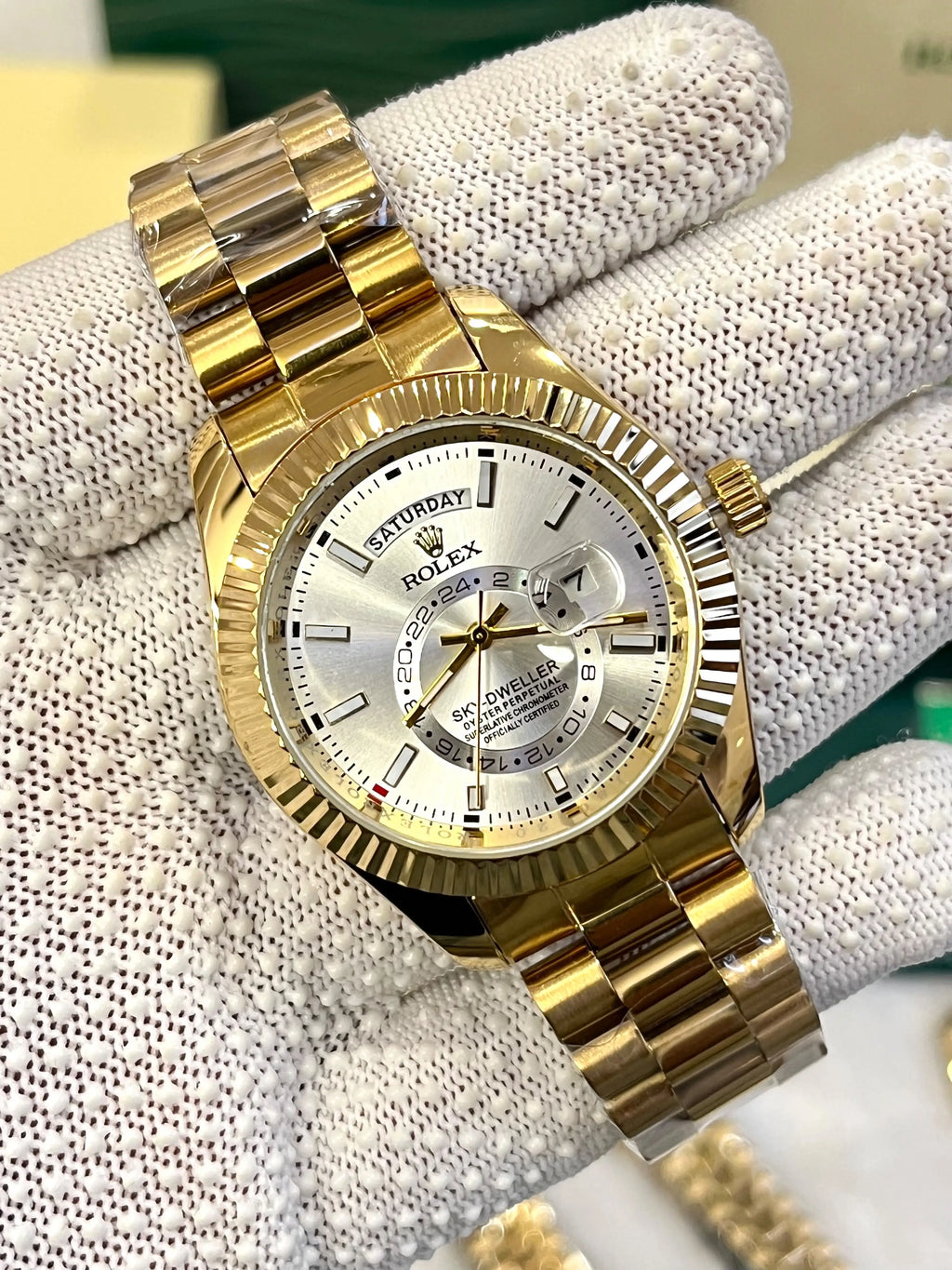 Rolex Sky-Dweller gold white