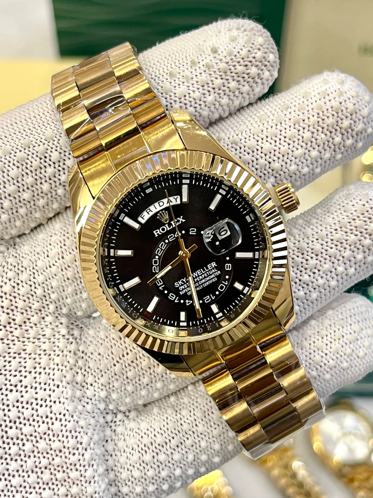 Rolex Sky-Dweller gold black