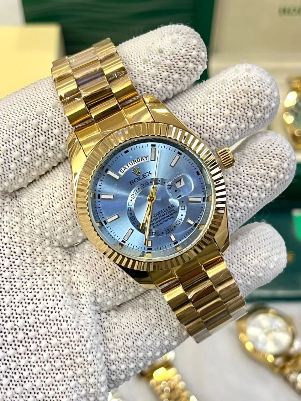 Rolex Sky-Dweller gold tifni