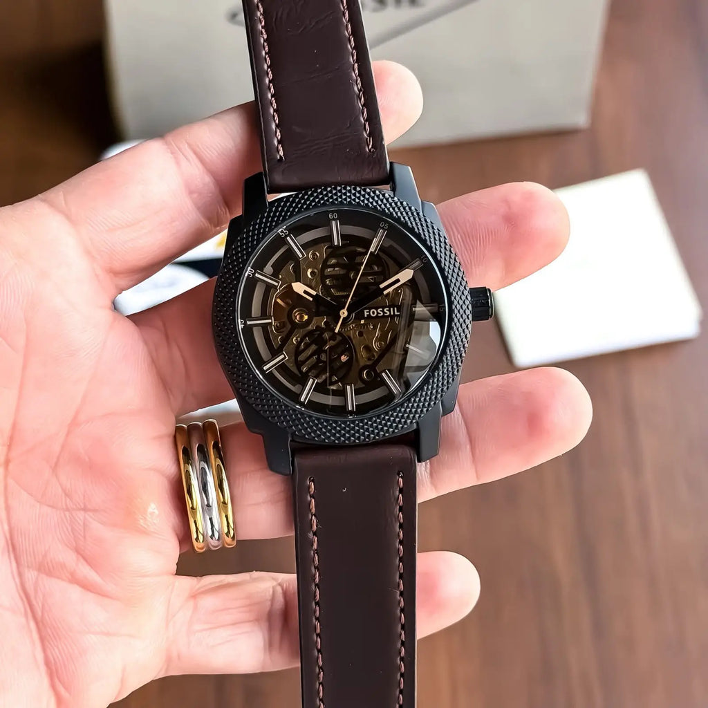 Fossi l Automatic Brown Leather