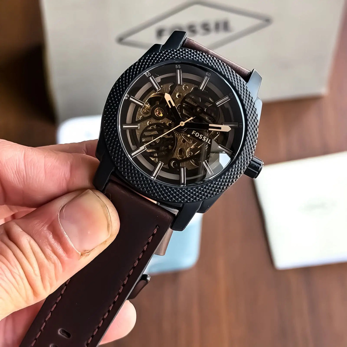 Fossi l Automatic Brown Leather