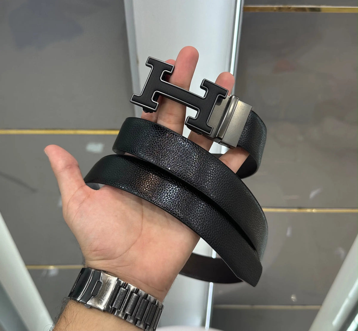 Herme s Premium Imported Belt Grey With Box h325