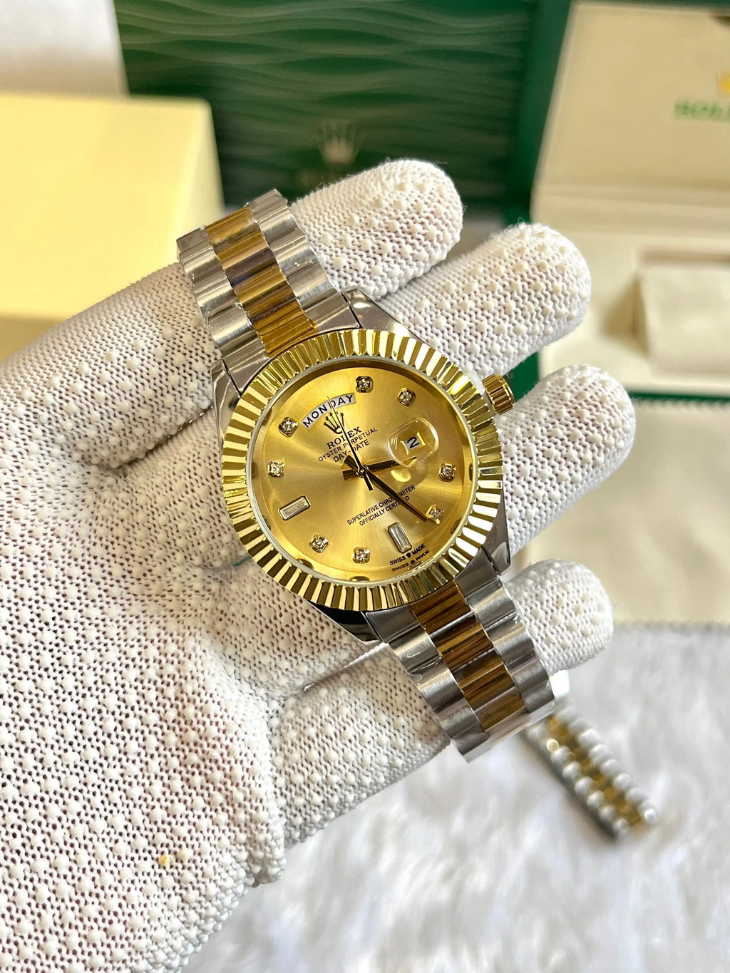 ROLEX DAY-DATE TWO-TONE DIMOND