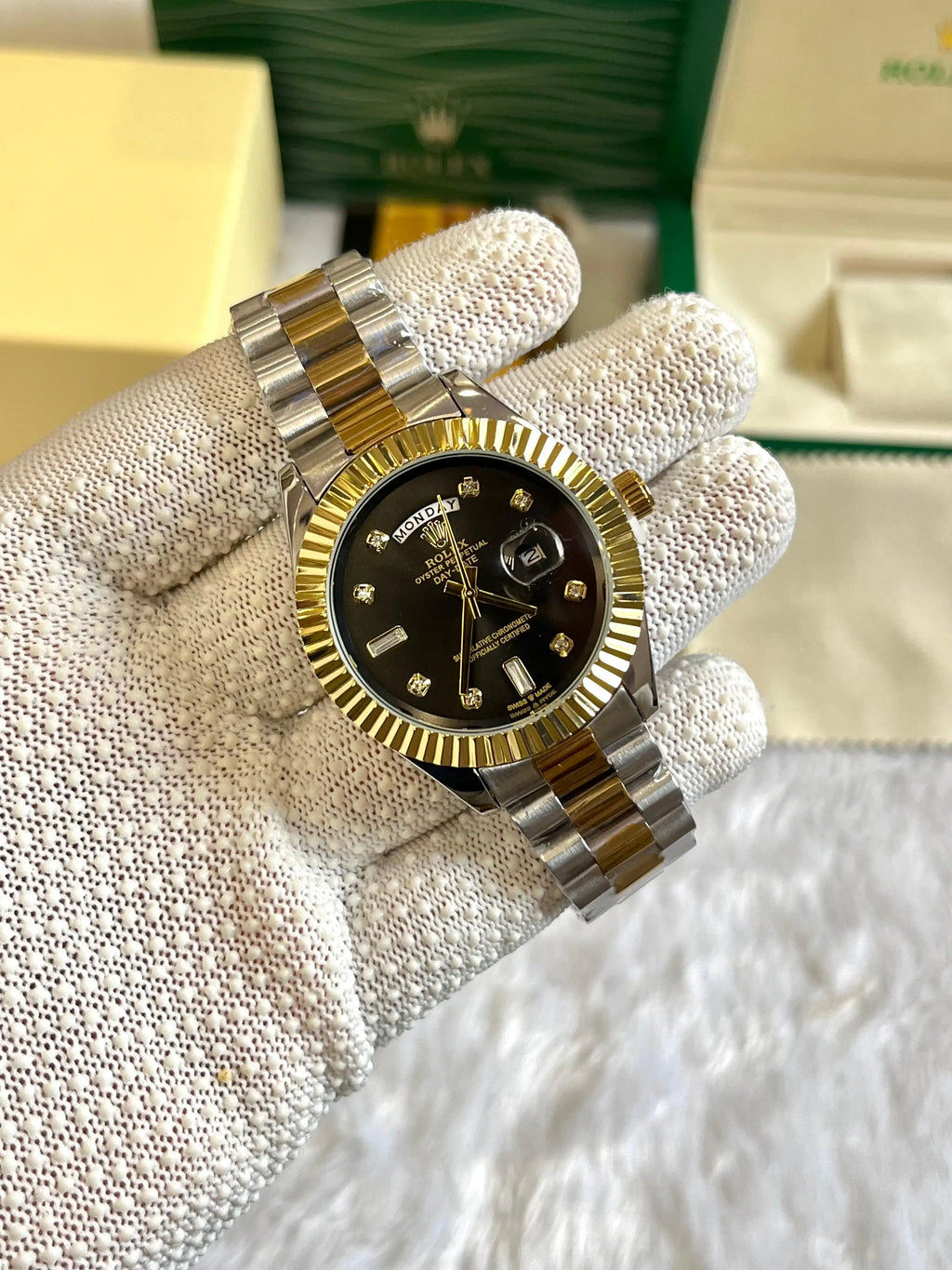 ROLEX DAY-DATE TWO-TONE DIMOND