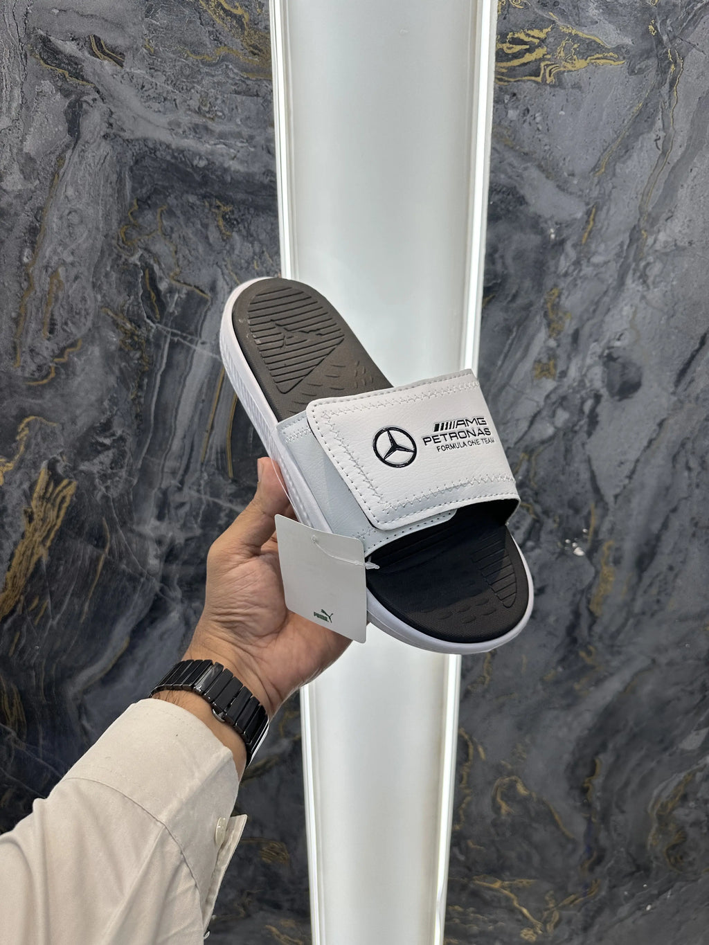 Puma_Mercedes White AMG Petronas Soft Comfort Slide