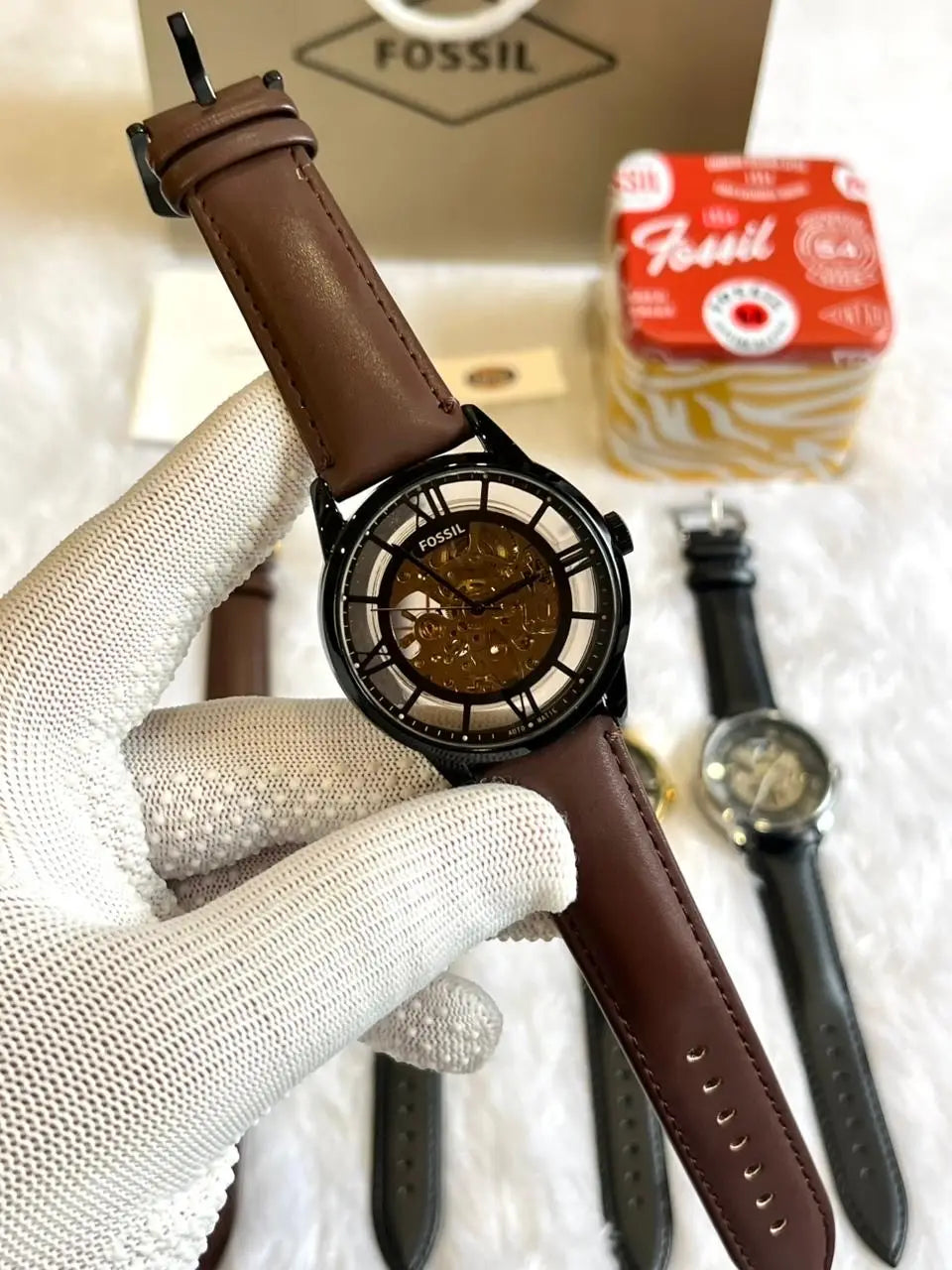 FOSSI TOWNSMAN LEATHER AUTOMATIC PREMIUM WATCH