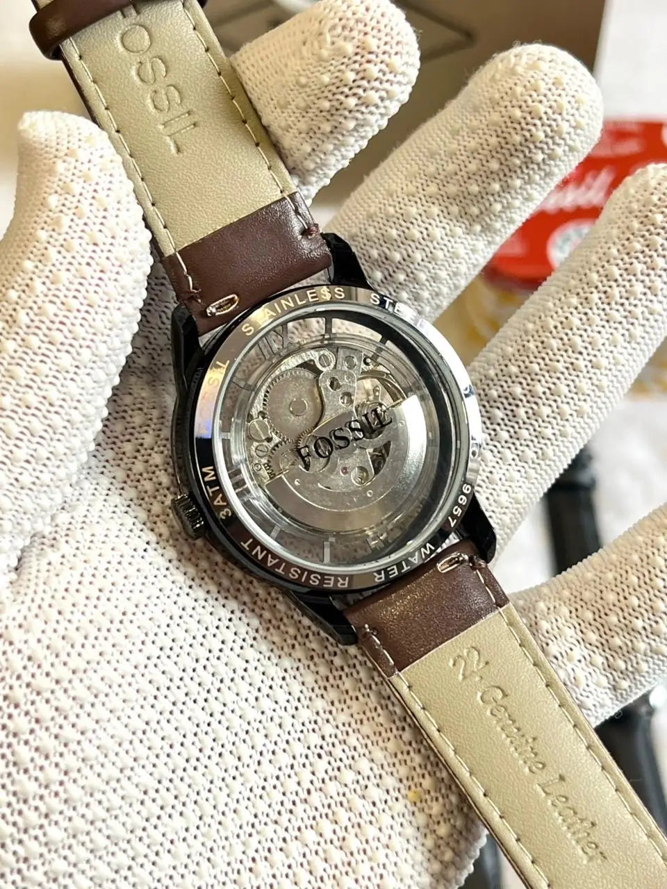 FOSSI TOWNSMAN LEATHER AUTOMATIC PREMIUM WATCH