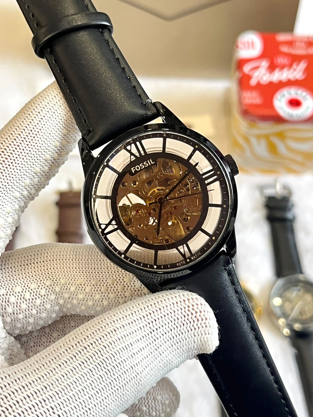 FOSSI TOWNSMAN LEATHER AUTOMATIC PREMIUM WATCH