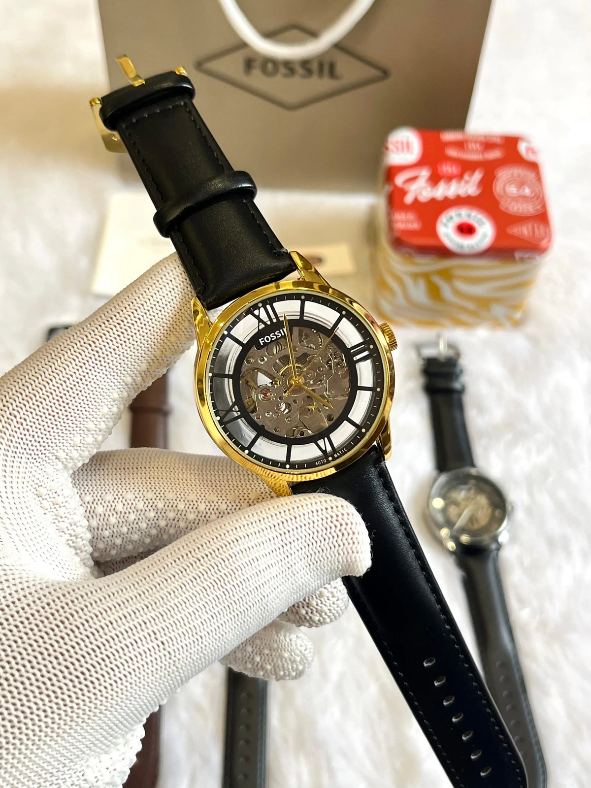 FOSSI TOWNSMAN LEATHER AUTOMATIC PREMIUM WATCH