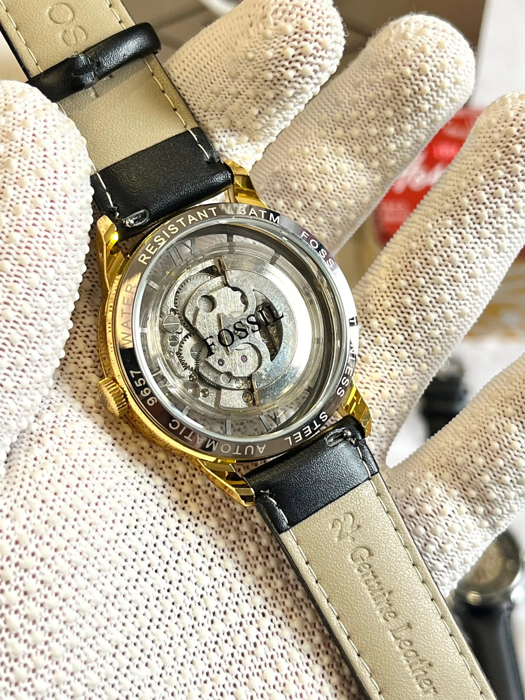 FOSSI TOWNSMAN LEATHER AUTOMATIC PREMIUM WATCH