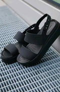 Crocss Black Brooklyn Low Wedge Sandals