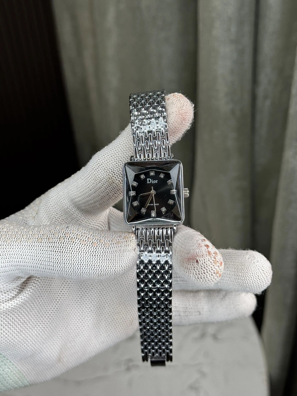 Dio r silver Black Square Premium Ladies Watch