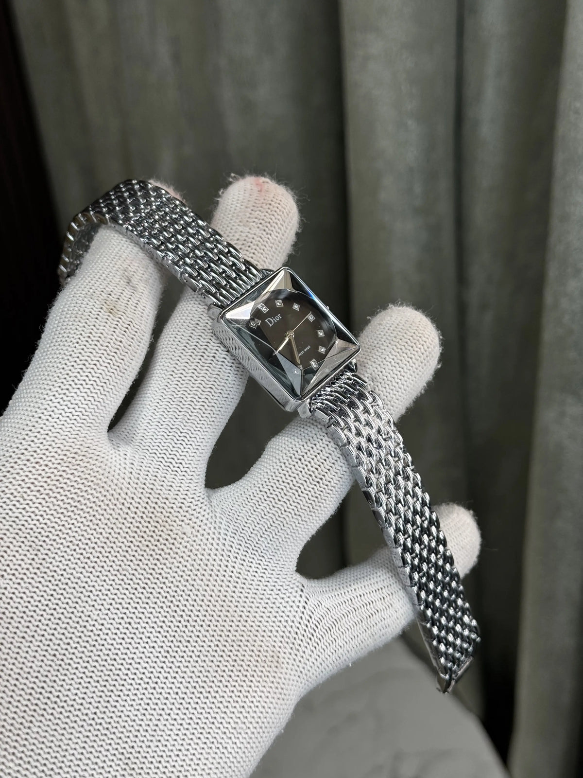 Dio r silver Black Square Premium Ladies Watch