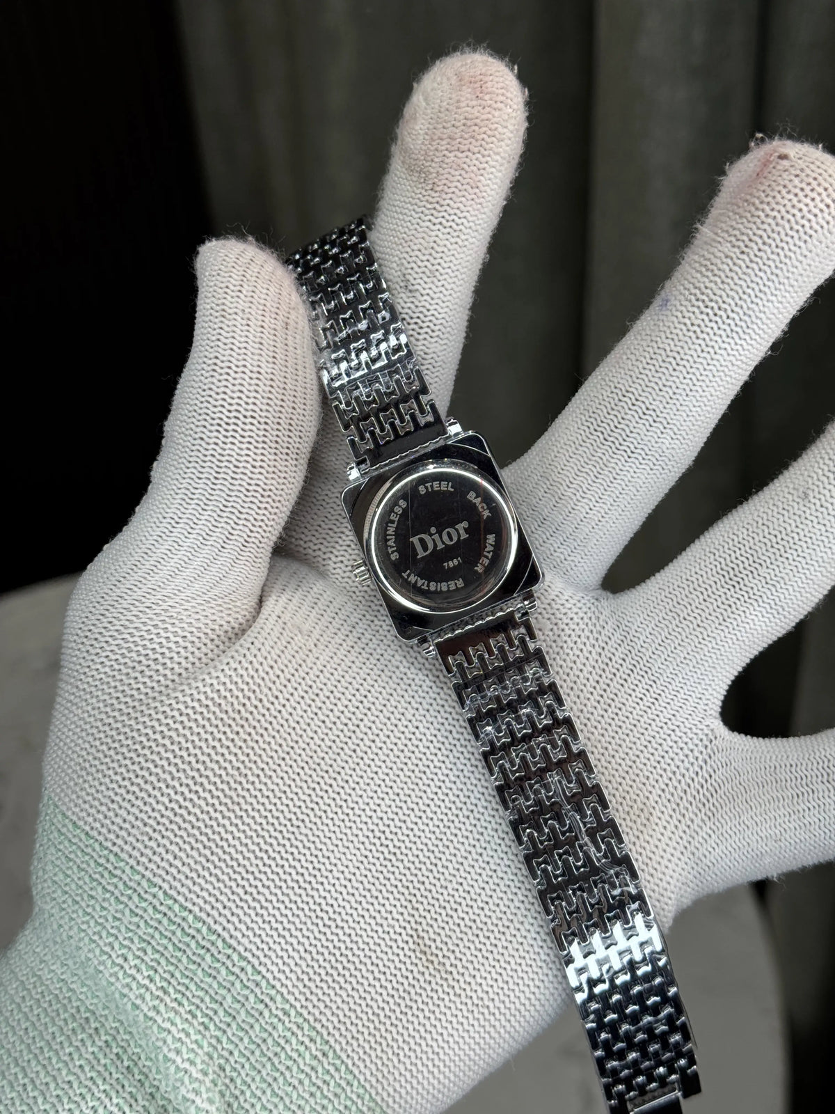 Dio r silver Black Square Premium Ladies Watch