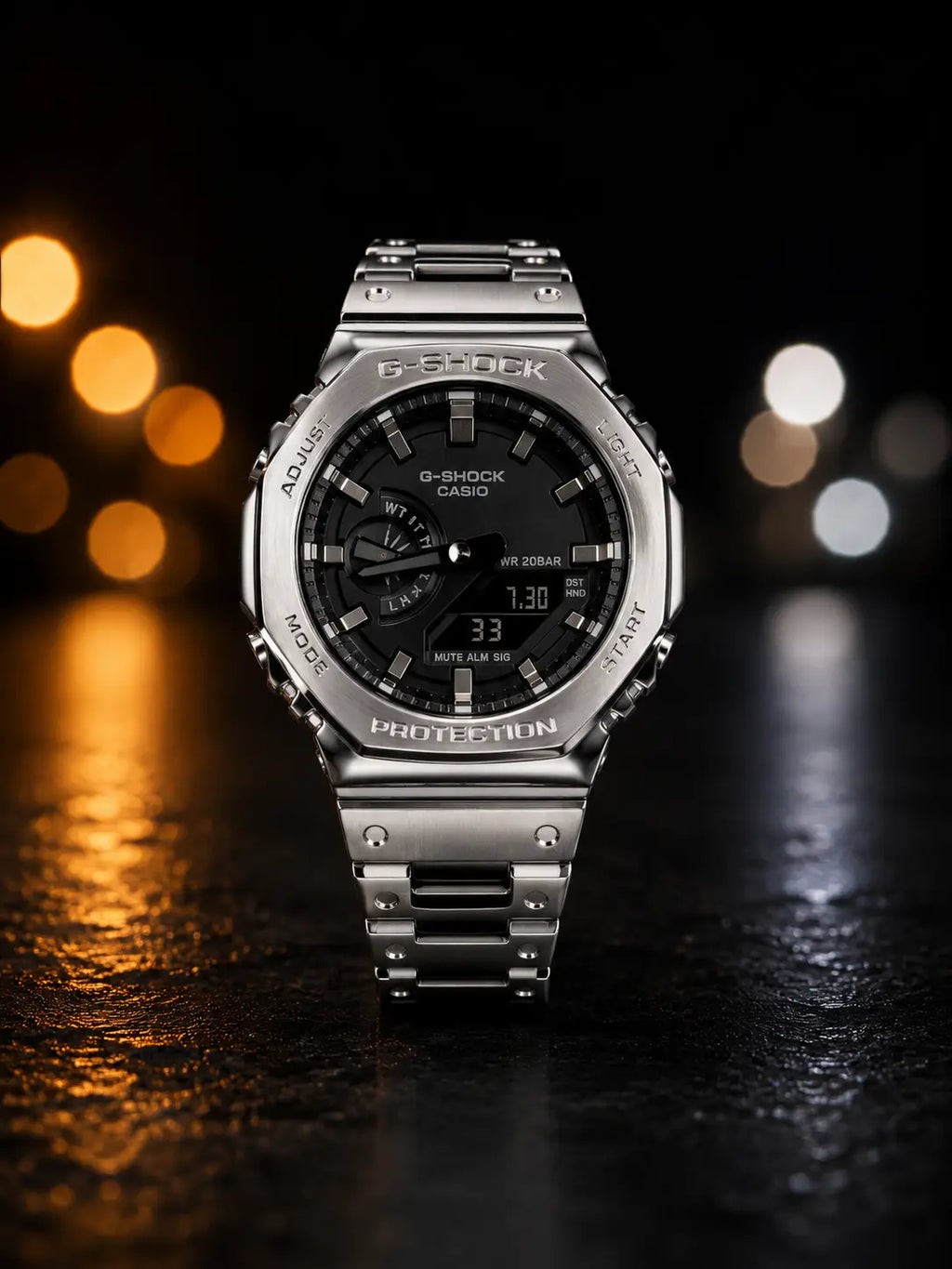 CASIO G-SHOCK GM2100 METAL SILVER BLACK