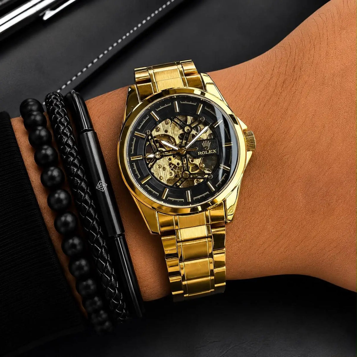 ROLEX AUTO GOLD BLACK