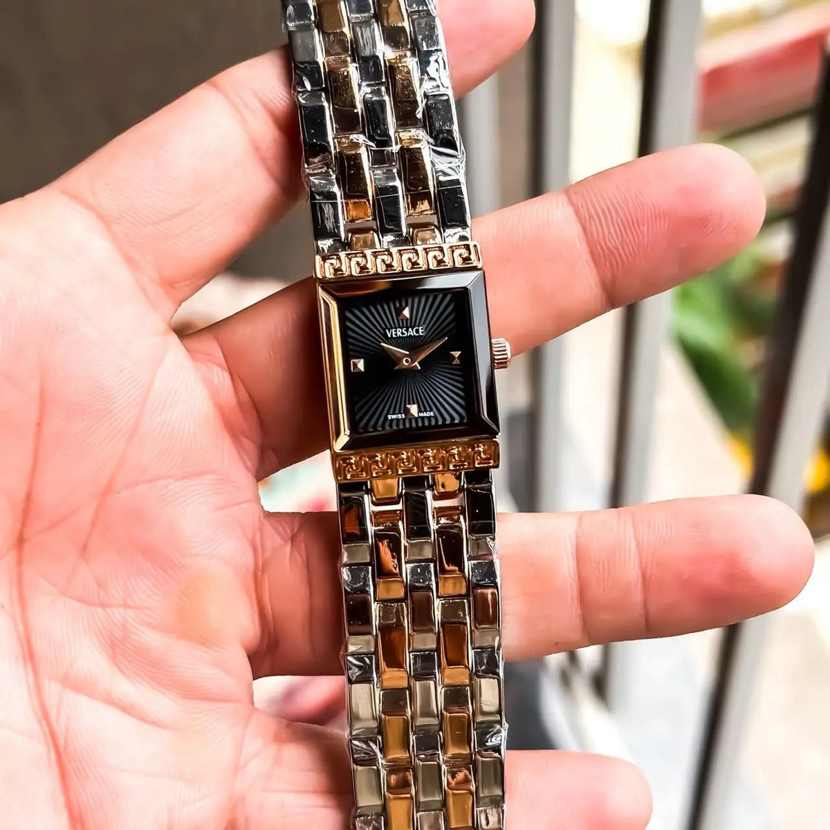 VERSACE LADIES ROSE 2 TONE BLACK