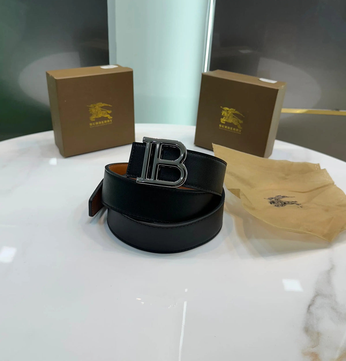 Burberr y Premium Imported Belt Silver b9009