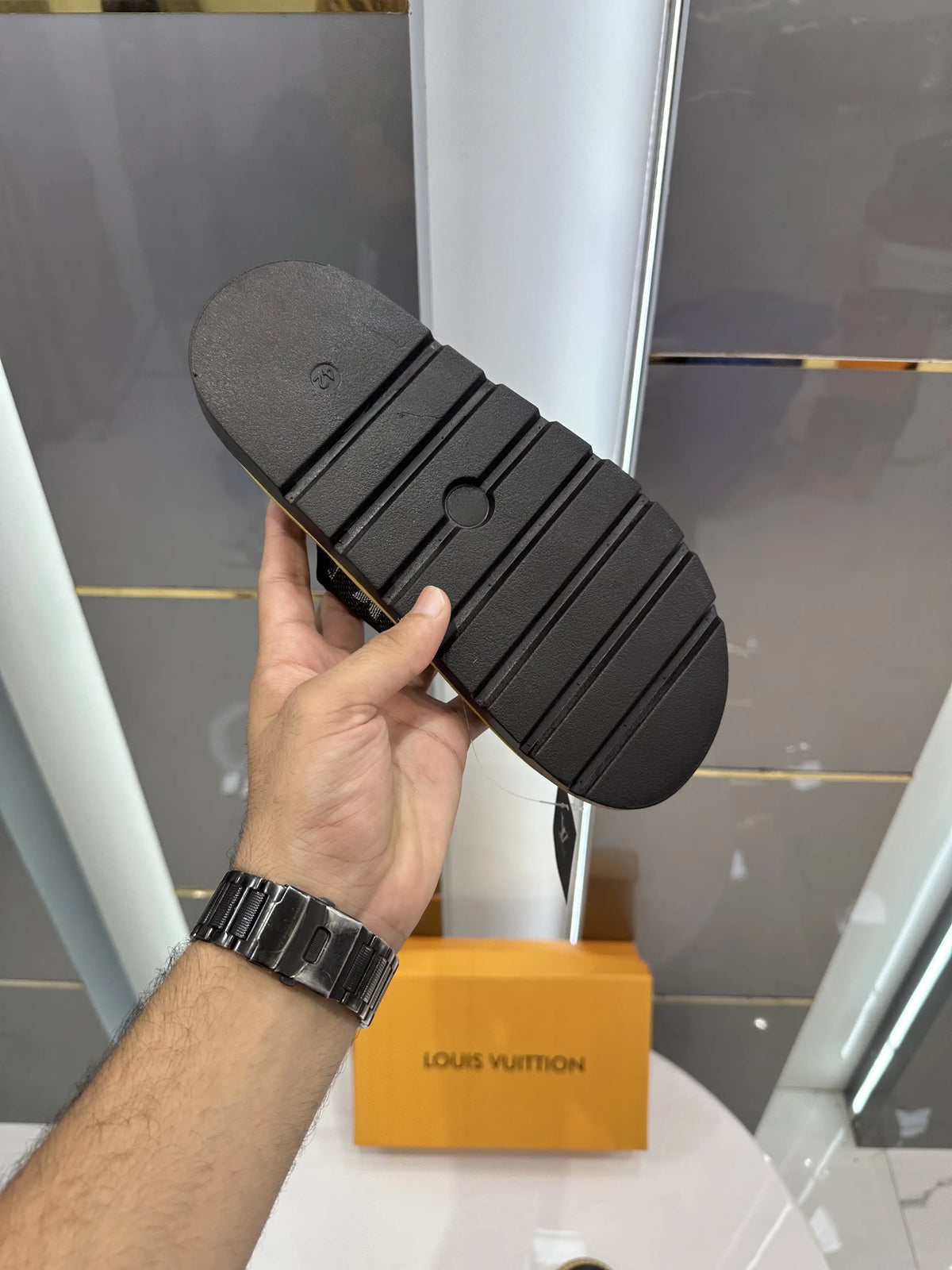 Louis_Vuitoon Cross Denim Black Slide