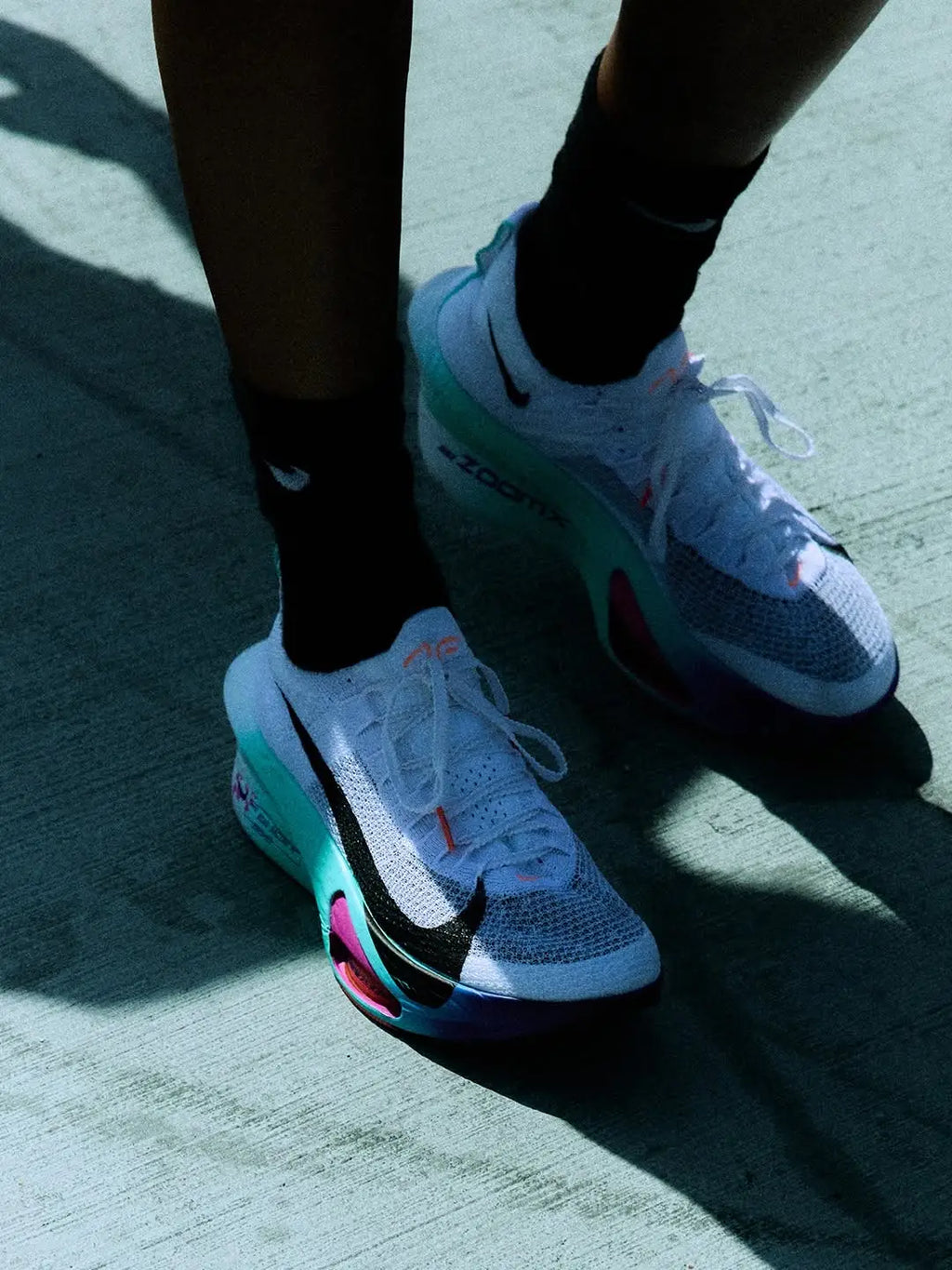 Nikee Zoom Alphafly 3 WhiteHyper Turquoise Concord Black
