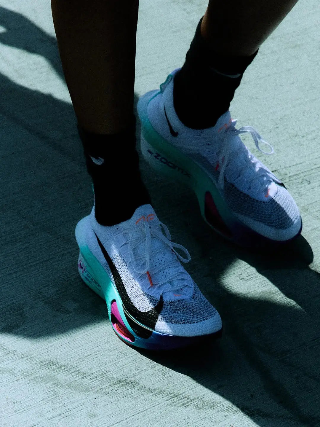 Nikee Zoom Alphafly 3 WhiteHyper Turquoise Concord Black