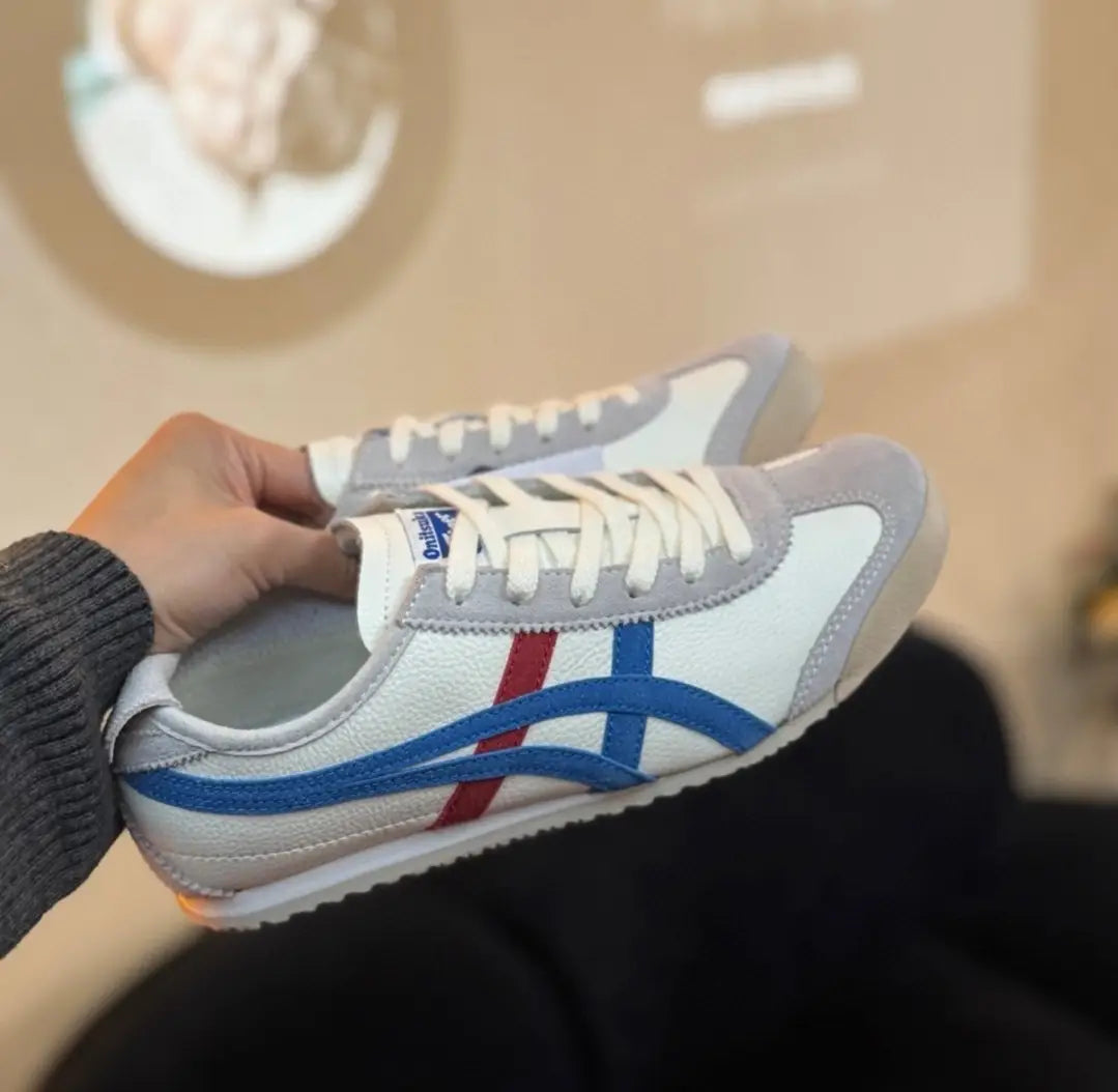 Onitsuk_a Tiger Sneakers Mexico 66 White Blue Red Sneaker 4 Men D-1842