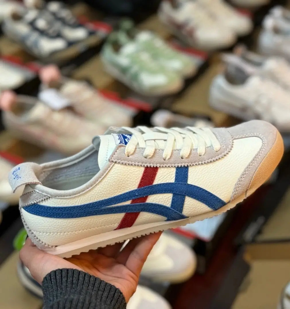 Onitsuk_a Tiger Sneakers Mexico 66 White Blue Red Sneaker 4 Men D-1842