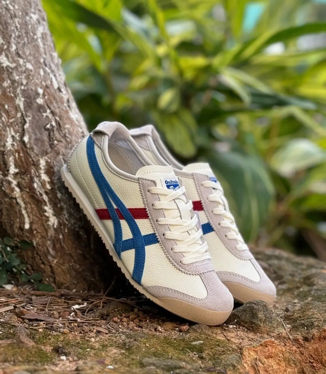 Onitsuk_a Tiger Sneakers Mexico 66 White Blue Red Sneaker 4 Men D-1842