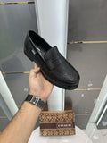 Coach_Black Premium Monogram Leather Formal Loafers