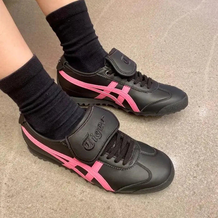 Onitsuka Tiger Mexico 66 Golf Black Blossom Pink 7A Premium Sneakers Girls D-2115