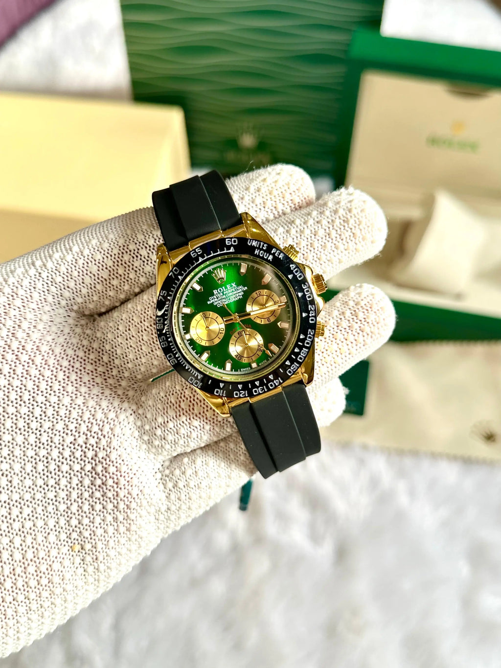 Rolex Oyster Perpetual Daytona Gold-Green