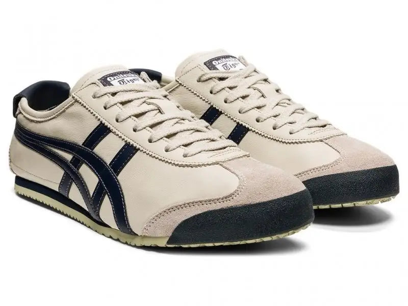 ONITSUKA TIGER MEXICO 66 BIRCH CREAM BLUE 1ST LETHER QUALITY