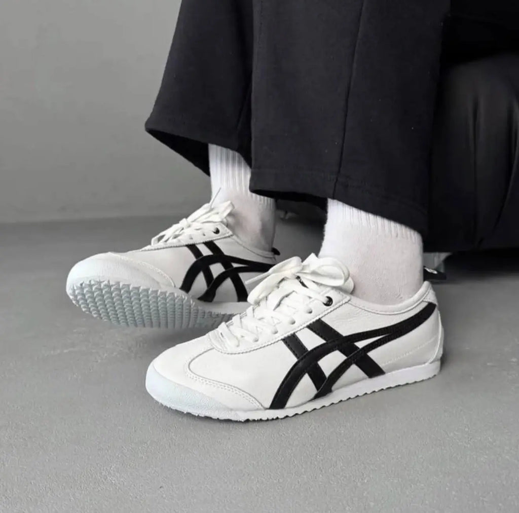 ONITSUKA TIGER MEXICO 66 WHITE/BLACK 1ST LETHER QUALITY