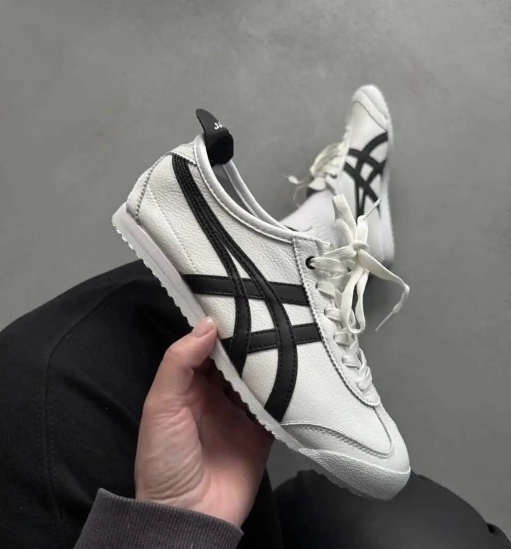 ONITSUKA TIGER MEXICO 66 WHITE/BLACK 1ST LETHER QUALITY
