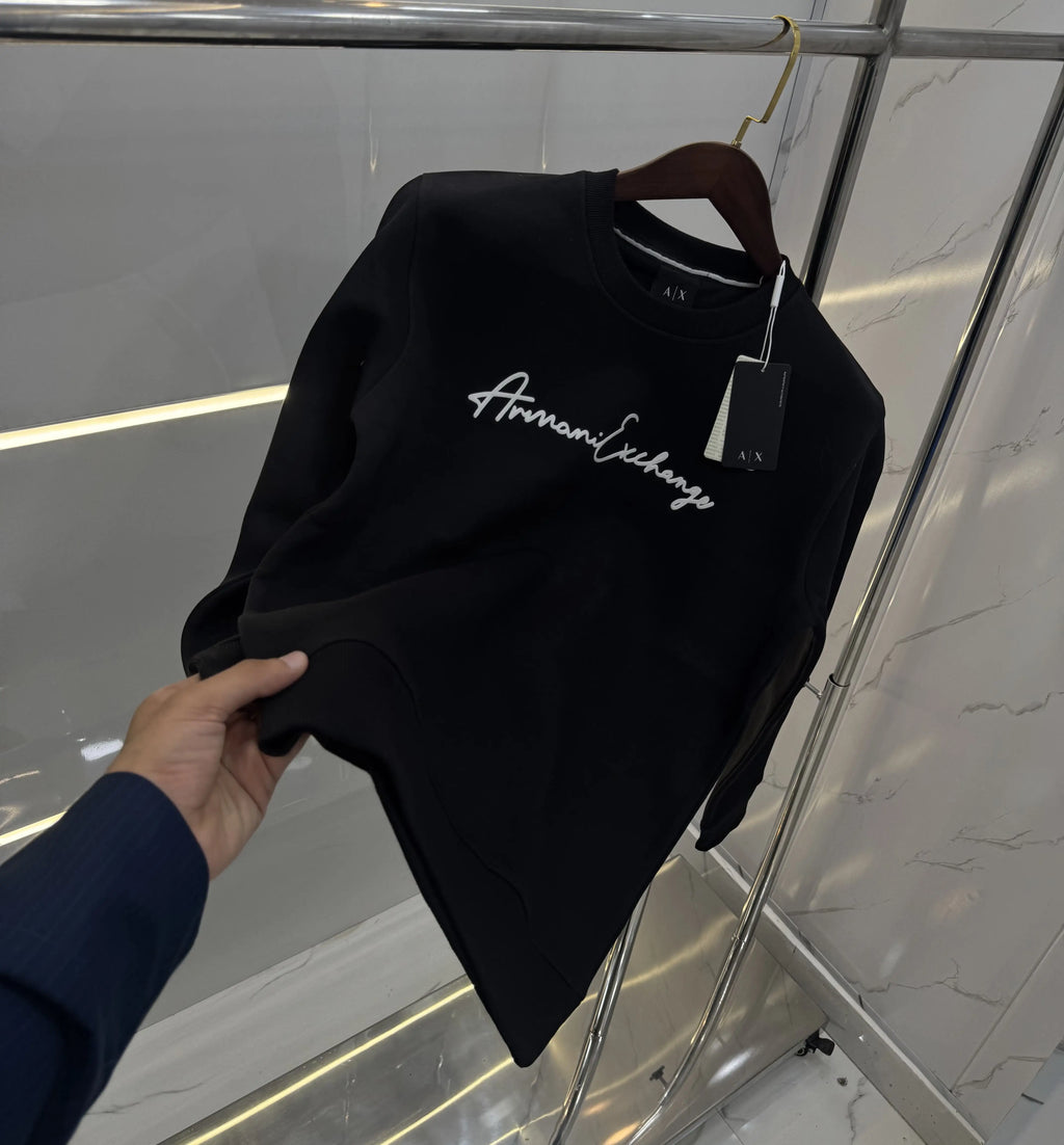 Arman i Exchange Black 3 Logo Print Premium Sweatshirt