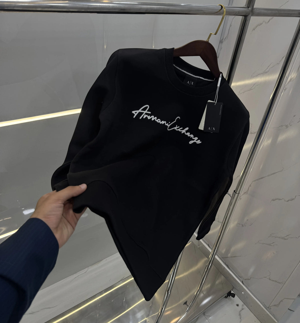 Arman i Exchange Black 3 Logo Print Premium Sweatshirt