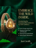 Just Cavalli Snake ladies premium gold yellow Diamond