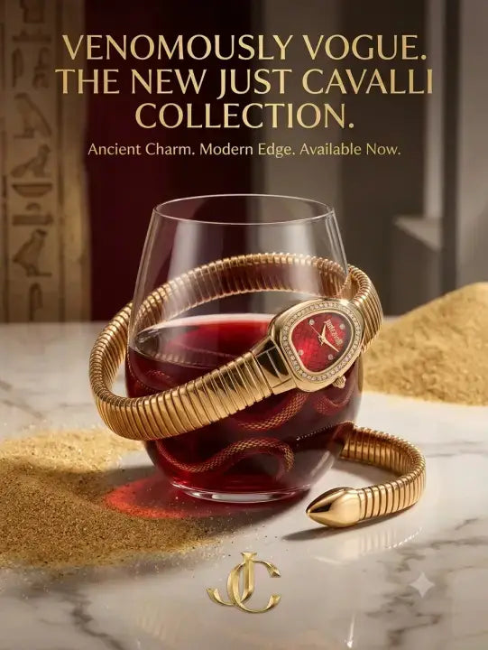 Just Cavalli Snake ladies premium gold  Diamond