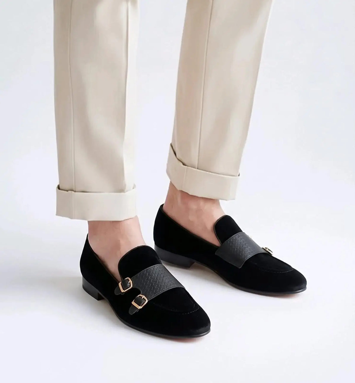 Salvatore_Ferragamo Black Premium Suede Leather Loafers