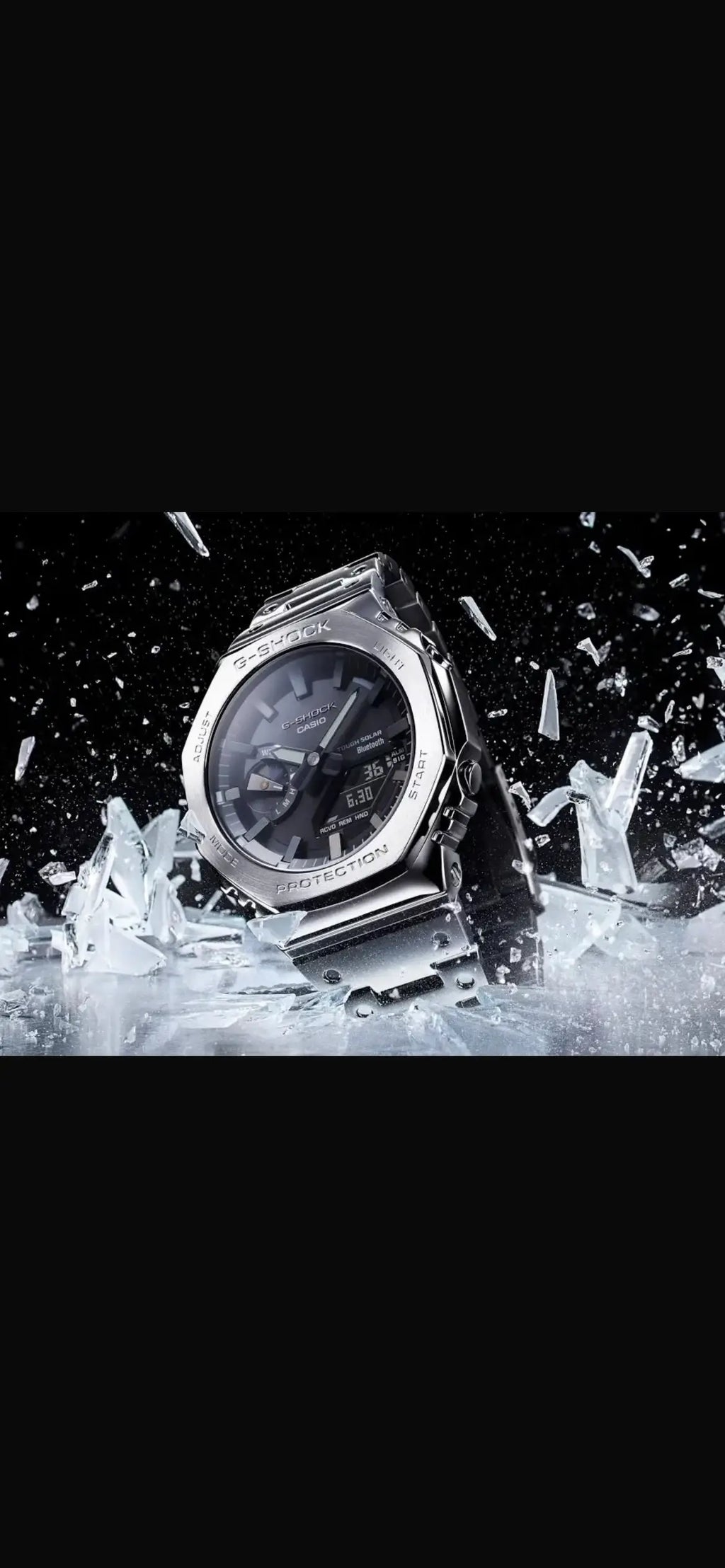 CASIO G-SHOCK GM2100 METAL SILVER BLACK