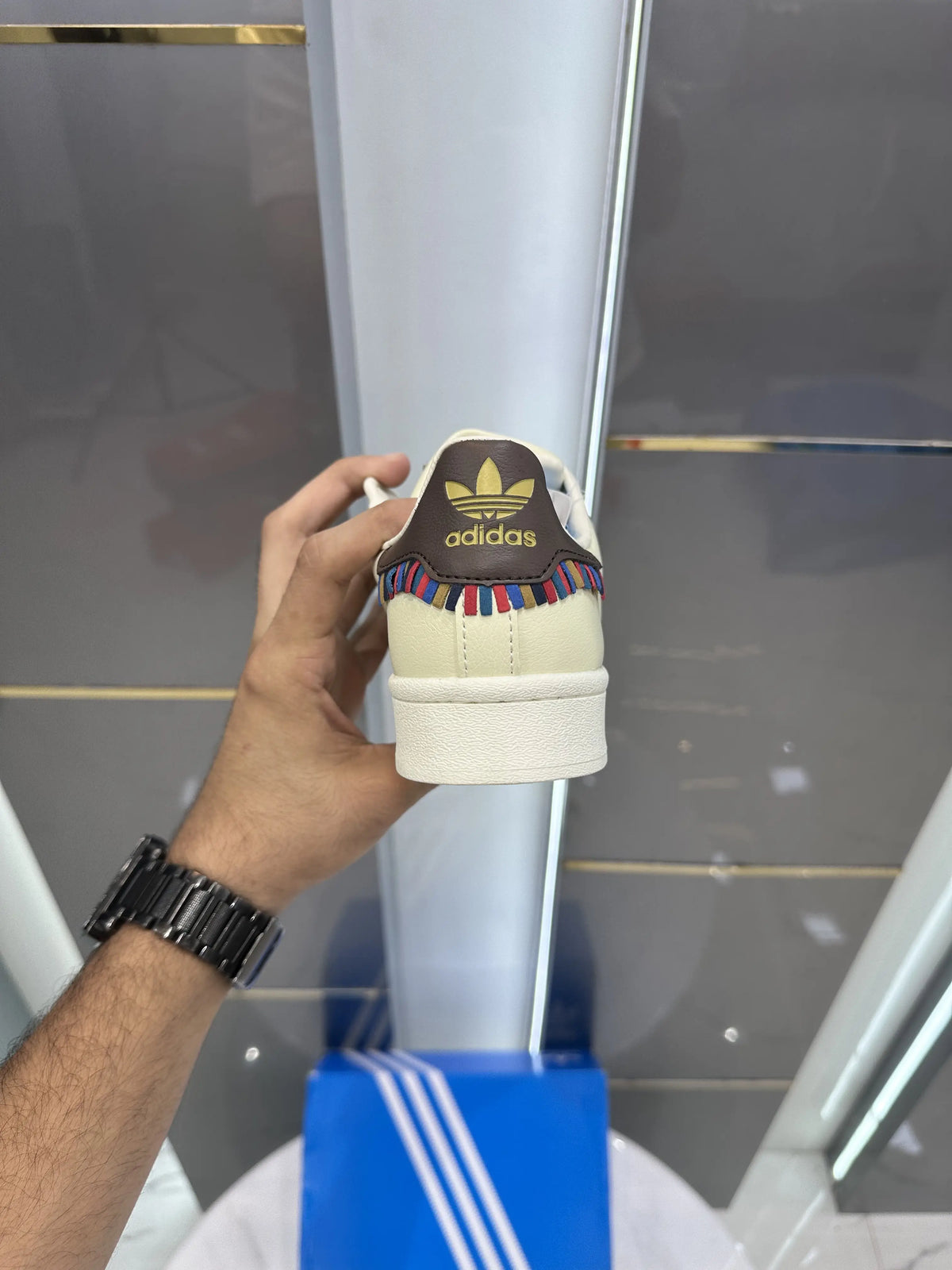 Adidas_Superstar Cream White Brown Sneakers